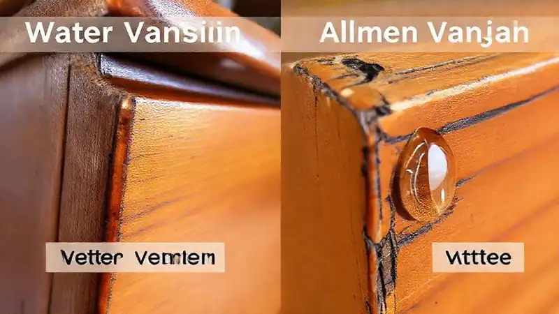 Comparación de finishe en madera dañada