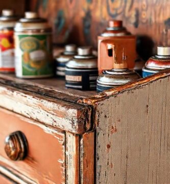 Muebles antiguos pintados con colores vibrantes