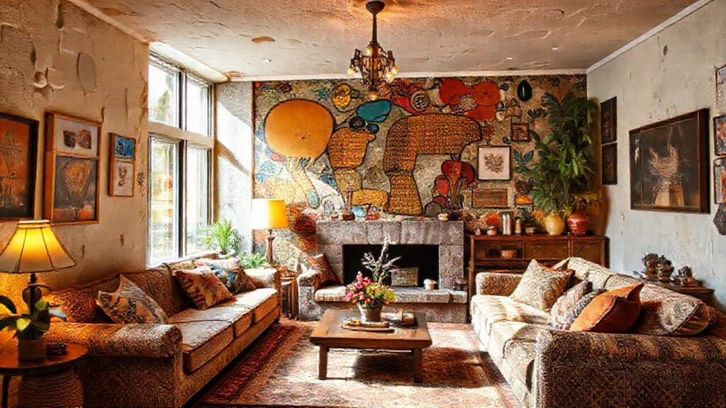 Un salón acogedor y artístico