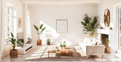 Un salón luminoso y acogedor